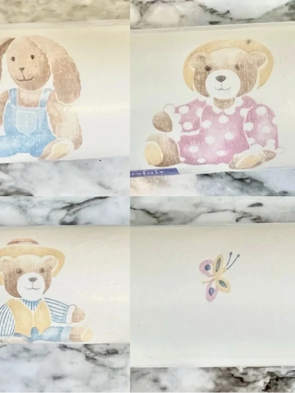 Baby Bears Pattern Cream Wallpaper Border - Unbranded